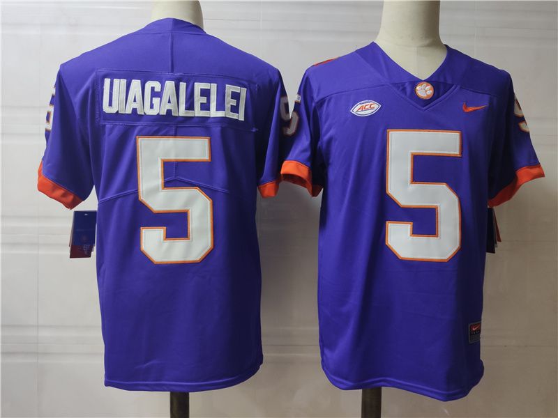Men Clemson Tigers 5 Uiagalelei Purple Nike 2025 NCAA Jersey